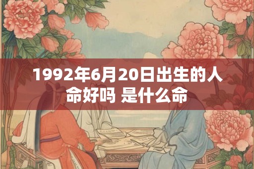 1992年6月20日出生的人命好吗 是什么命