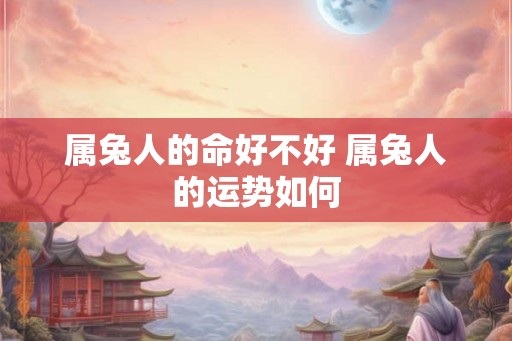 属兔人的命好不好 属兔人的运势如何