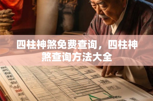 四柱神煞免费查询，四柱神煞查询方法大全