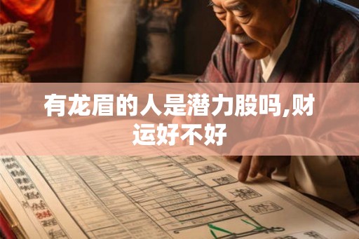 有龙眉的人是潜力股吗,财运好不好