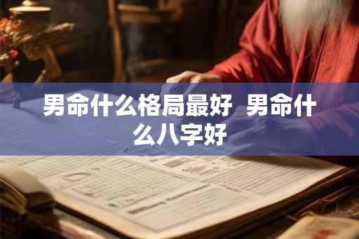 男命什么格局最好  男命什么八字好