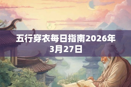 五行穿衣每日指南2026年3月27日