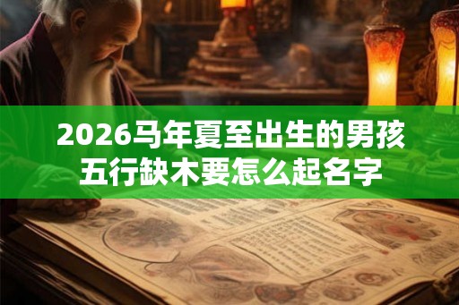 2026马年夏至出生的男孩五行缺木要怎么起名字