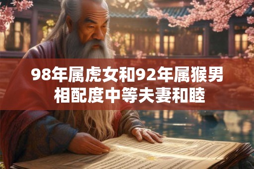 98年属虎女和92年属猴男 相配度中等夫妻和睦