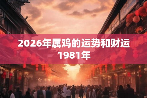 2026年属鸡的运势和财运1981年 2026年属鸡的运势和财运1981年