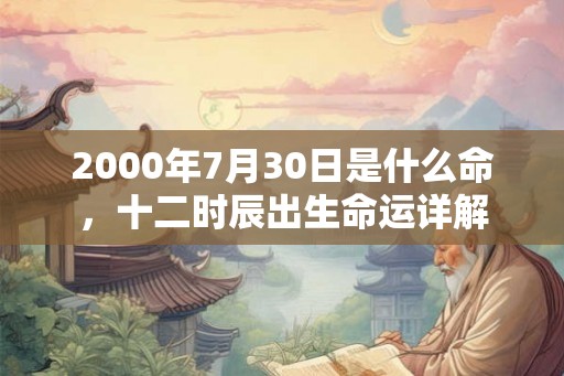2000年7月30日是什么命，十二时辰出生命运详解