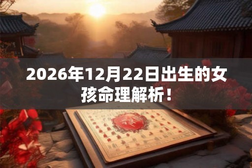 2026年12月22日出生的女孩命理解析！