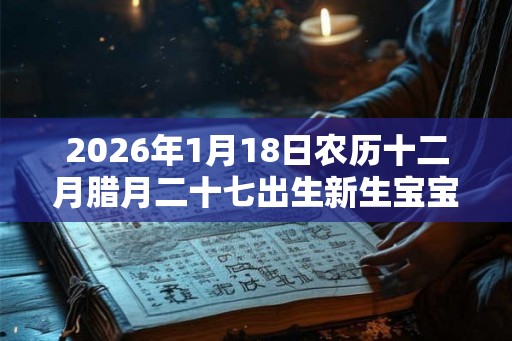 2026年1月18日农历十二月腊月二十七出生新生宝宝取名字
