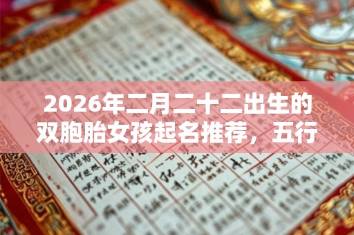 2026年二月二十二出生的双胞胎女孩起名推荐，五行属什么
