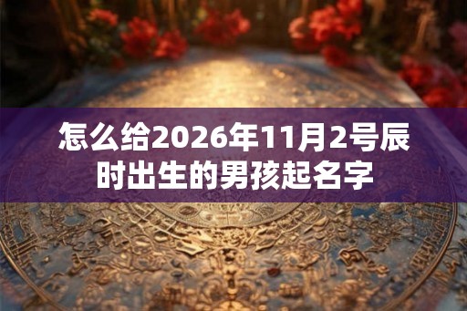怎么给2026年11月2号辰时出生的男孩起名字