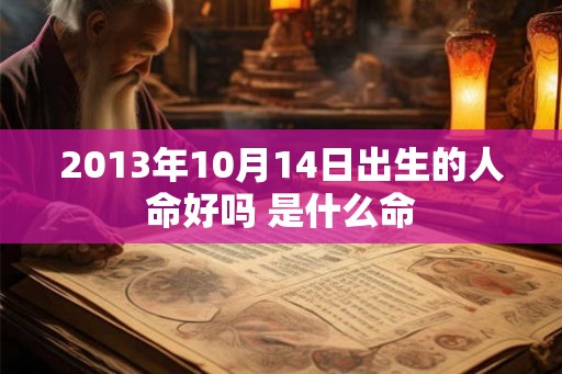 2013年10月14日出生的人命好吗 是什么命 2013年10月14日出生的人命好吗 是什么命