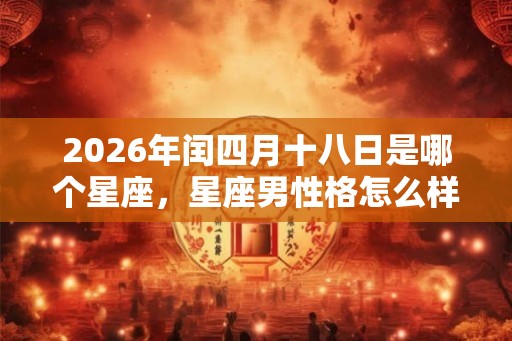 2026年闰四月十八日是哪个星座,星座男性格怎么样? 2026年闰四月十八日是哪个星座,星座男性格怎么样?