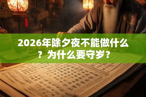 2026年除夕夜不能做什么？为什么要守岁？