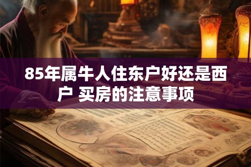 85年属牛人住东户好还是西户 买房的注意事项