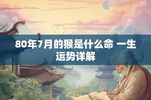80年7月的猴是什么命 一生运势详解