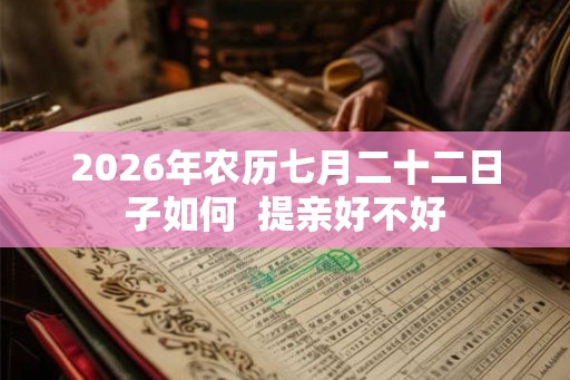 2026年农历七月二十二日子如何 提亲好不好 2026年农历七月二十二日子如何 提亲好不好