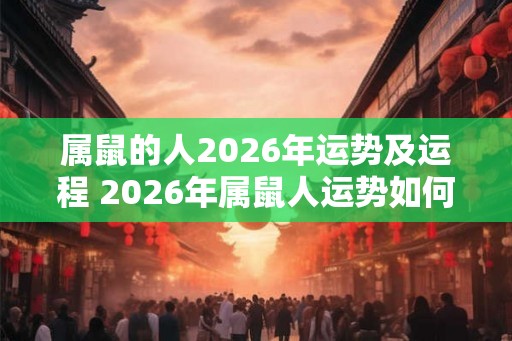 属鼠的人2026年运势及运程 2026年属鼠人运势如何