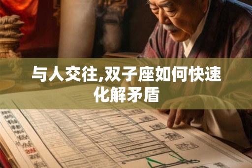 与人交往,双子座如何快速化解矛盾