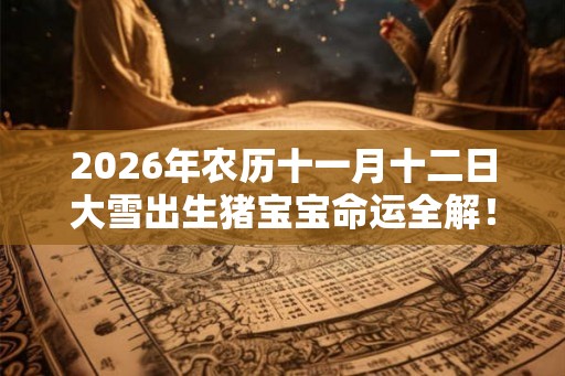 2026年农历十一月十二日大雪出生猪宝宝命运全解！