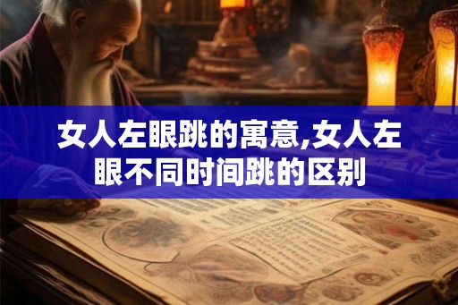 女人左眼跳的寓意,女人左眼不同时间跳的区别