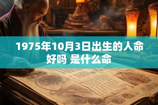 1975年10月3日出生的人命好吗 是什么命