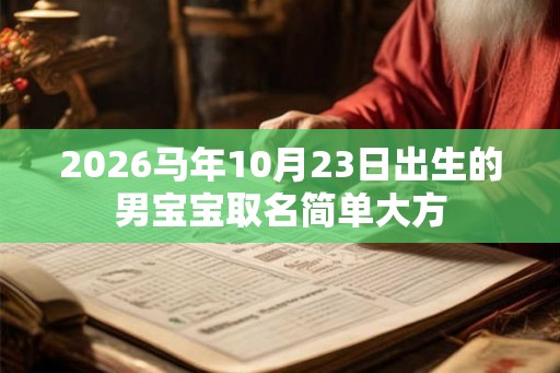 2026马年10月23日出生的男宝宝取名简单大方