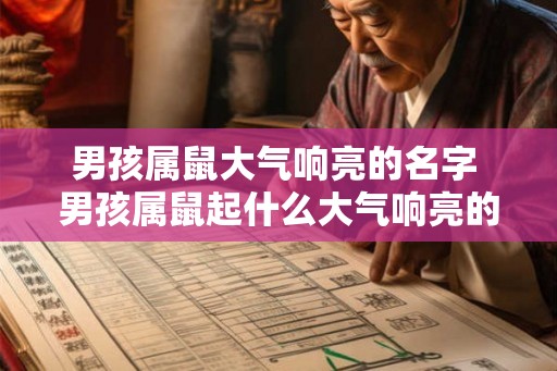 男孩属鼠大气响亮的名字 男孩属鼠起什么大气响亮的名字