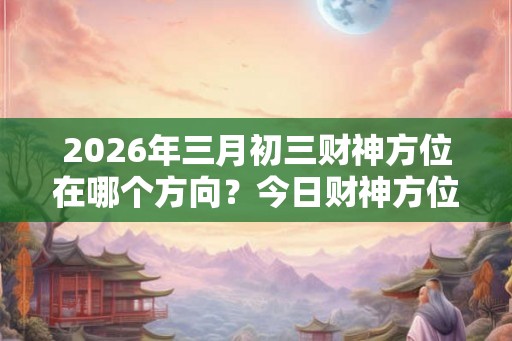 2026年三月初三财神方位在哪个方向？今日财神方位查询