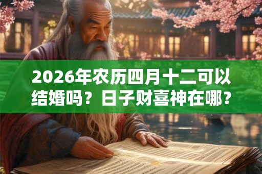 2026年农历四月十二可以结婚吗？日子财喜神在哪？