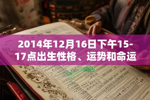 2014年12月16日下午15-17点出生性格、运势和命运