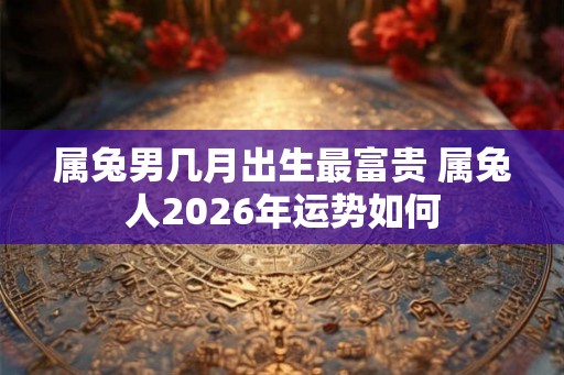 属兔男几月出生最富贵 属兔人2026年运势如何
