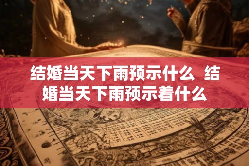 结婚当天下雨预示什么 结婚当天下雨预示着什么 结婚当天下雨预示什么 结婚当天下雨预示着什么