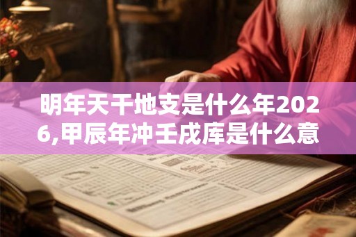 明年天干地支是什么年2026,甲辰年冲壬戌库是什么意思