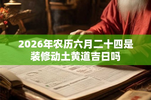 2026年农历六月二十四是装修动土黄道吉日吗 2026年农历六月二十四是装修动土黄道吉日吗