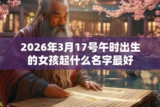 2026年3月17号午时出生的女孩起什么名字最好