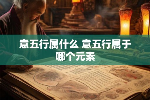 意五行属什么 意五行属于哪个元素