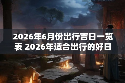 2026年6月份出行吉日一览表 2026年适合出行的好日子