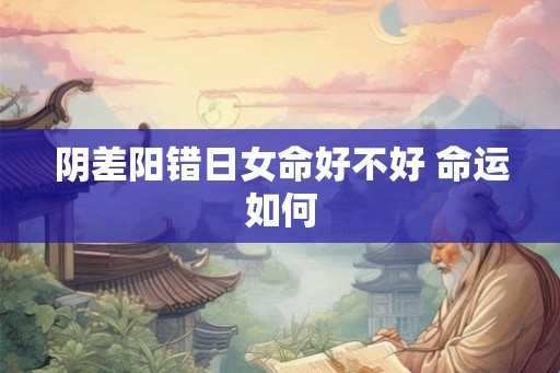 阴差阳错日女命好不好 命运如何
