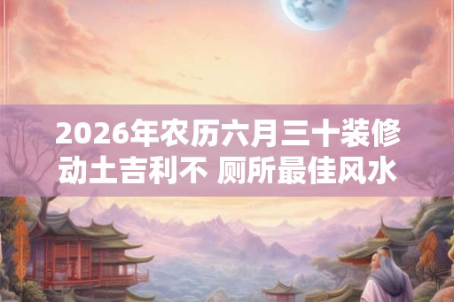 2026年农历六月三十装修动土吉利不 厕所最佳风水位