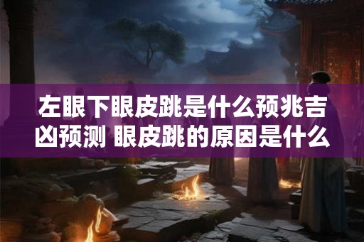 左眼下眼皮跳是什么预兆吉凶预测 眼皮跳的原因是什么