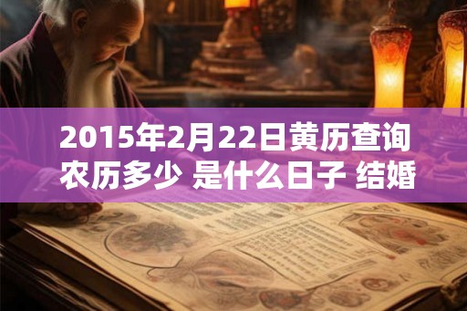 2015年2月22日黄历查询 农历多少 是什么日子 结婚吉时