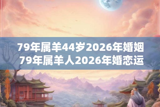 79年属羊44岁2026年婚姻 79年属羊人2026年婚恋运势