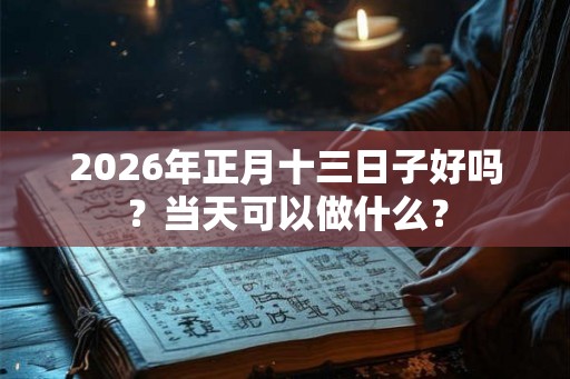 2026年正月十三日子好吗？当天可以做什么？