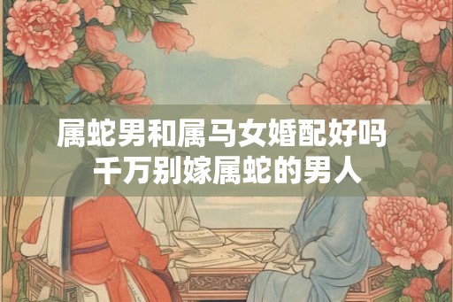 属蛇男和属马女婚配好吗 千万别嫁属蛇的男人 属蛇男和属马女婚配好吗 千万别嫁属蛇的男人