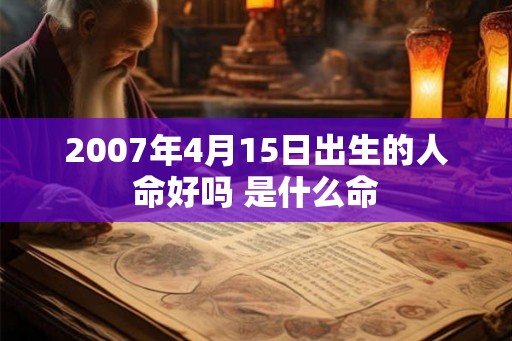 2007年4月15日出生的人命好吗 是什么命