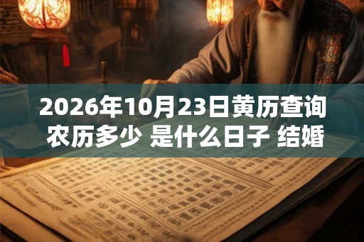 2026年10月23日黄历查询 农历多少 是什么日子 结婚吉时