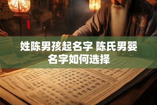 姓陈男孩起名字 陈氏男婴名字如何选择