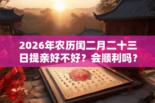 2026年农历闰二月二十三日提亲好不好？会顺利吗？