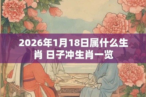 2026年1月18日属什么生肖 日子冲生肖一览