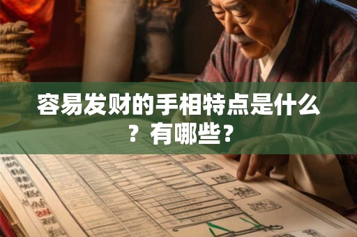 容易发财的手相特点是什么?有哪些? 容易发财的手相特点是什么?有哪些?